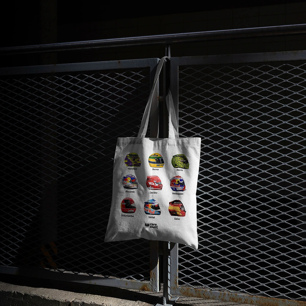 F1 Legends Helmet Tote Bag