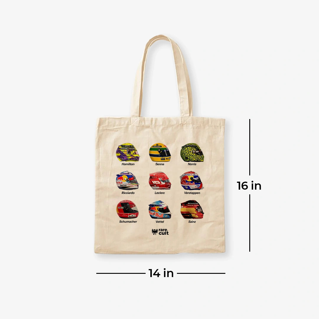 F1 Legends Helmet Tote Bag