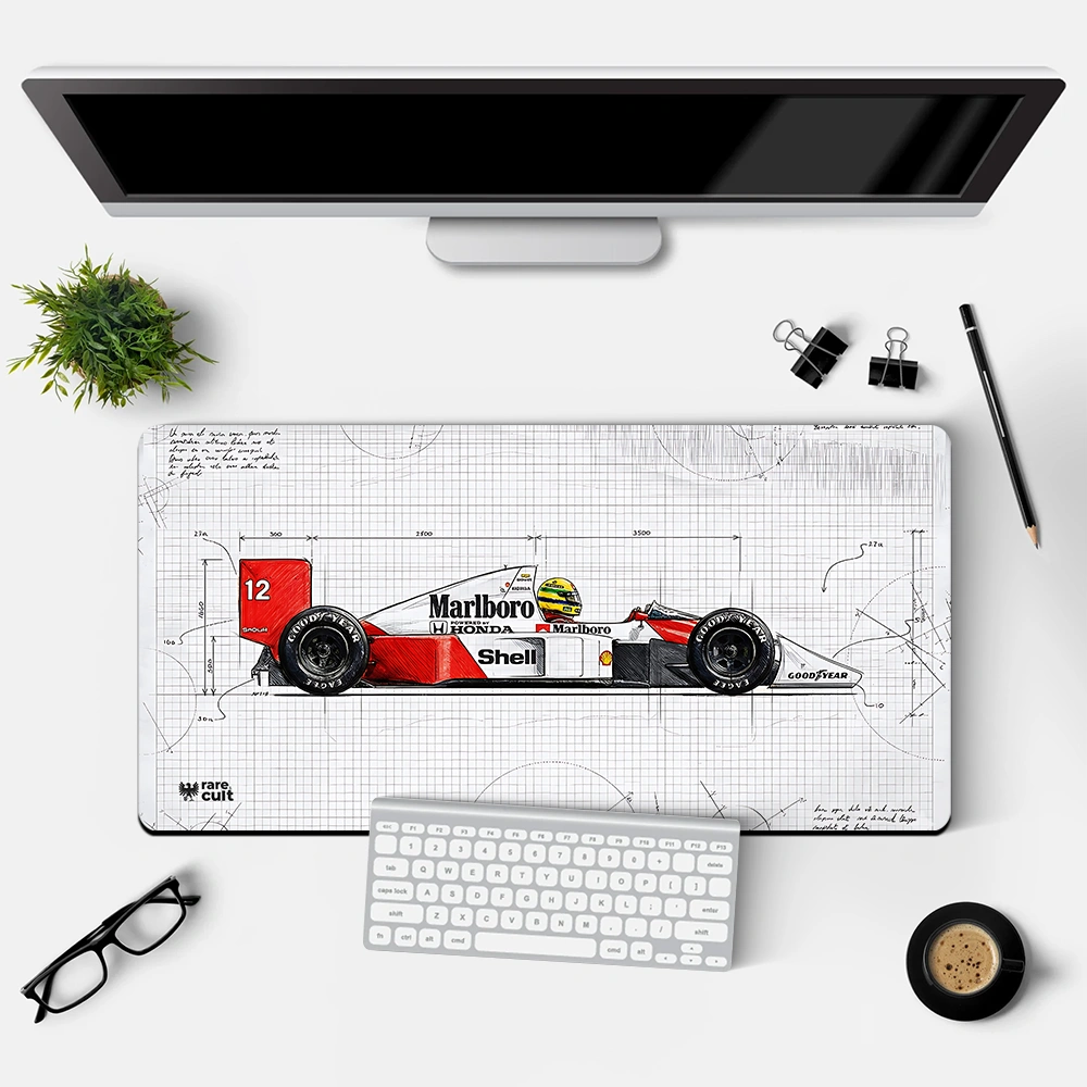 Ayrton Senna Anti Slip Formula One Desk Mat