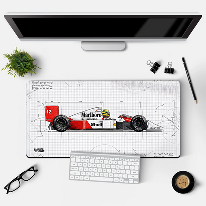 Ayrton Senna Anti Slip Formula One Desk Mat