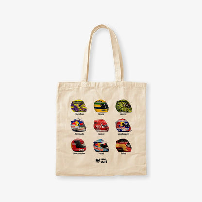 F1 Legends Helmet Tote Bag